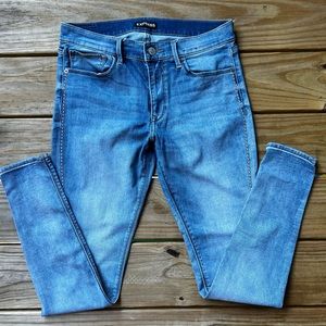 Express ankle mid rise light wash jeans